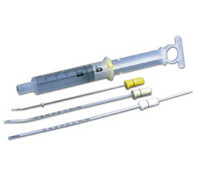 Cannula-Curette with Handyvac Locking Syringe