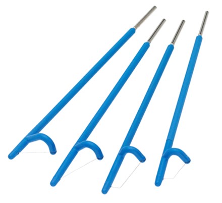 Row of four blue Fischer Cone Biopsy Excisor - LEEP Electrodes