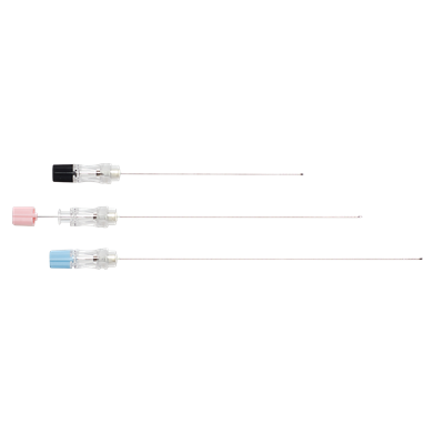 Three Wallace Amniocentesis disposable Needles of varying sizes - small, medium and large