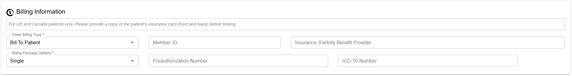 Screenshot - billing info