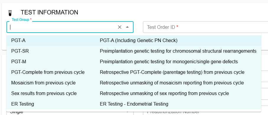 Screenshot - test information