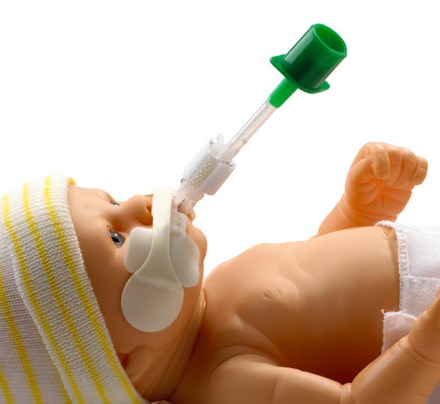 Baby doll fitted with NEO-fit Neonatal Endotracheal Tube
