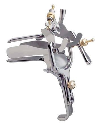 Close-up view of Euro-Med ExpandaView Integrated Speculum and Lateral Retractor