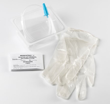 Bronchitrac "L" Selective Left Bronchial Suctioning Set, supplies laid out