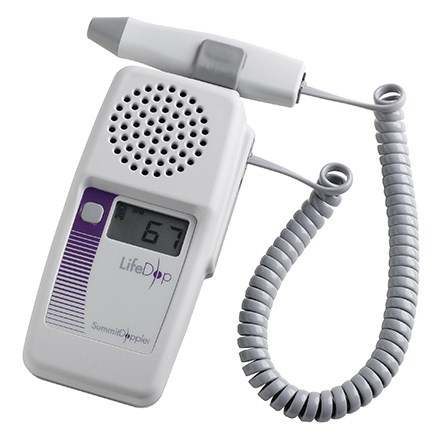 Summit Doppler LifeDop 250 Series device with probe attached