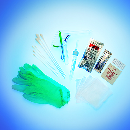 Vaginal Kit product, supplies fanned out