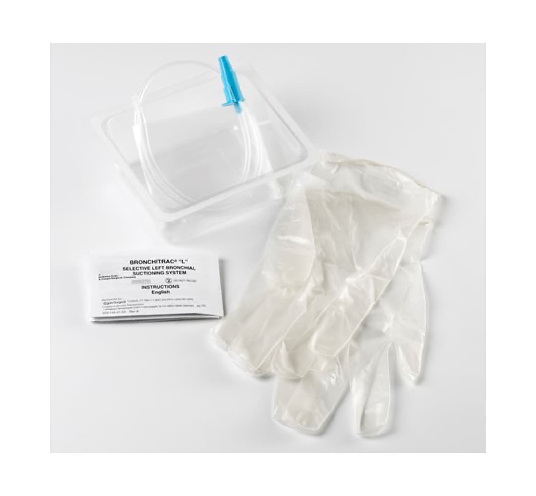 Bronchitrac "L" Selective Left Bronchial Suctioning Set, supplies laid out