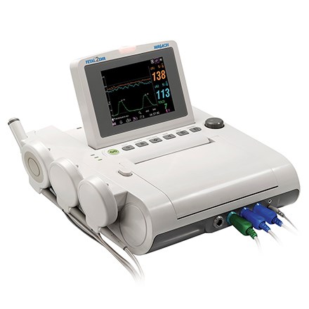 Wallach Fetal2EMR Fetal Monitor with vitals activity on screen
