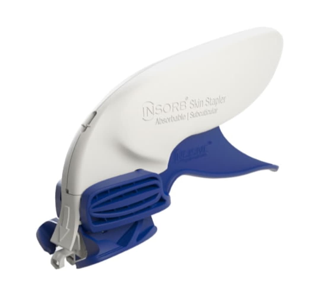 INSORB Skin Stapler with absorbable and subcuticular staples